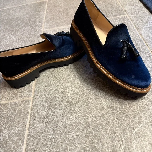 Jon Josef Women's Navy Velvet Loafers - Picture 4 of 8
